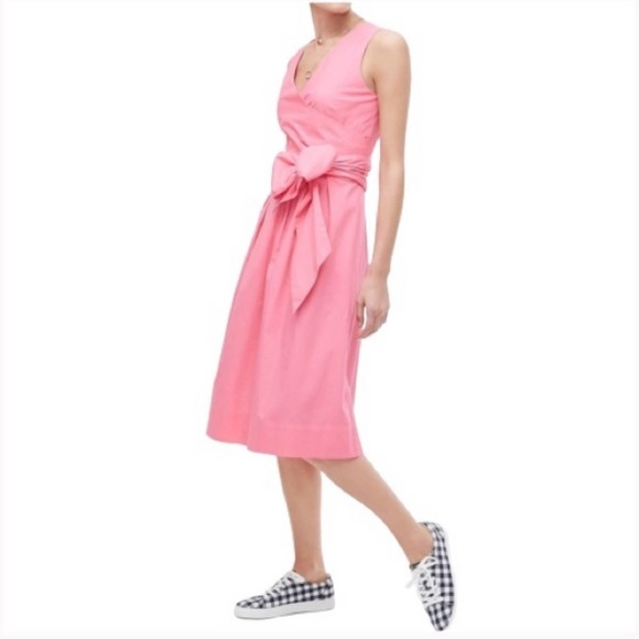 J. Crew Dresses Nwot J Crew Pink Faux Wrap Dress Poshmark